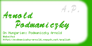 arnold podmaniczky business card